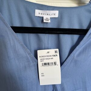 Socialite Light Blue V-Neck Top